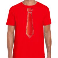 Verkleed t-shirt voor heren - stropdas rood - rood - carnaval - foute party - verkleedshirt Verkleed t-shirt voor heren - stropdas rood - rood - carnaval - foute party - verkleedshirt