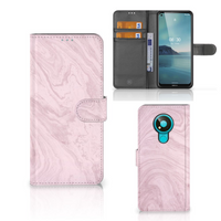 Nokia 3.4 Bookcase Marble Pink - Origineel Cadeau Vriendin - thumbnail