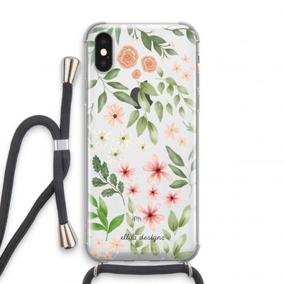 Botanical sweet flower heaven: iPhone X Transparant Hoesje met koord