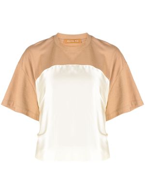 Rejina Pyo t-shirt Wynne à design bicolore - Marron