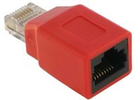 DeLOCK RJ45 Crossover Adapter male - female kabel-connector RJ45 M/F Rood - thumbnail