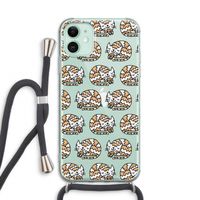 Slapende poes: iPhone 11 Transparant Hoesje met koord