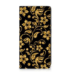 Samsung Galaxy A52 Smart Cover Gouden Bloemen