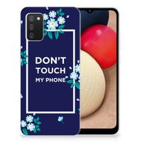 Samsung Galaxy A02s Silicone-hoesje Flowers Blue DTMP - thumbnail