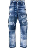 DSQUARED2 jean Big Brother à design patchwork - Bleu