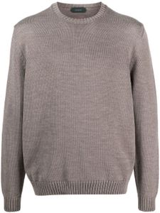 Zanone pull en maille à col rond - Gris