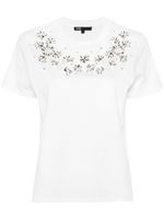 Maje t-shirt en coton à ornements strassés - Blanc