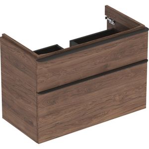 Geberit Smyle wastafelonderkast 2 la 88,4x62cm notelaar hickory 500354JR1