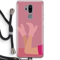 Pink boots: LG G7 Thinq Transparant Hoesje met koord