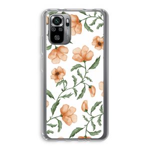 Peachy flowers: Xiaomi Redmi Note 10S Transparant Hoesje