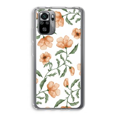 Peachy flowers: Xiaomi Redmi Note 10S Transparant Hoesje