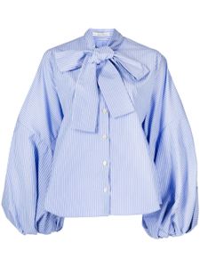 Palmer//Harding blouse rayée à manches bouffantes - Bleu