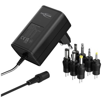 Ansmann 1201-0021 Stekkernetvoeding, instelbaar 12 V/DC, 9 V/DC, 7.5 V/DC, 6 V, 4.5 V/DC, 3 V 300 mA 3.60 W