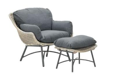 Logan fauteuil met voetenbank vw - Garden impressions