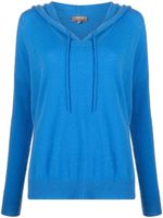 N.Peal hoodie en cachemire à lien de resserrage - Bleu