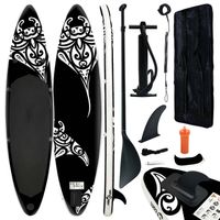 vidaXL Stand Up Paddleboardset opblaasbaar 320x76x15 cm zwart - thumbnail