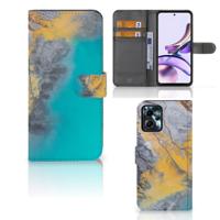 Motorola Moto G13 | G23 | Bookcase | Marble Blue Gold | Portemonnee hoesje