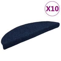 VidaXL Trapmatten zelfklevend 10 st 56x17x3 cm naaldvilt marineblauw