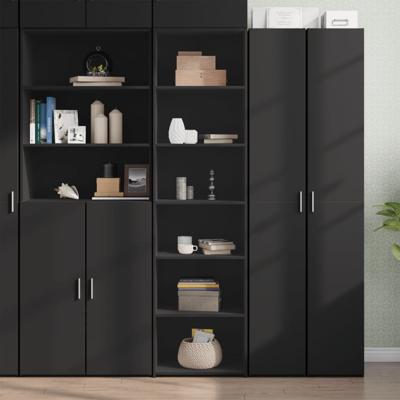 Hoge kast 50x41x185 cm bewerkt hout zwart