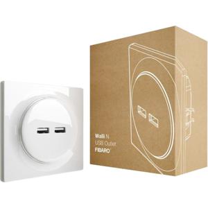 Fibaro Walli N wandcontactdoos 2x USB Wit