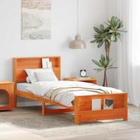 Bedframe met hoofdeinde Wasbruin 90 x 200 cm Massief grenenhout