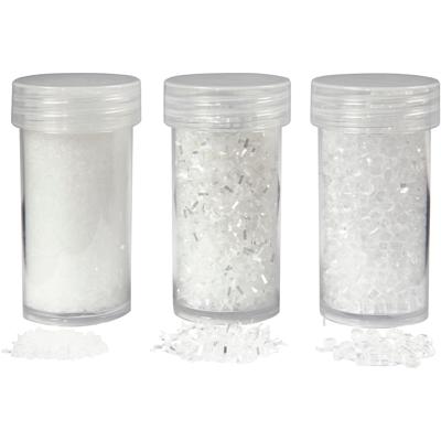 Creativ Company Kunstsneeuw, wit glitter, 35+35+8 gr, 3 doosje/ 1 doos