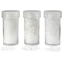 Creativ Company Kunstsneeuw, wit glitter, 35+35+8 gr, 3 doosje/ 1 doos