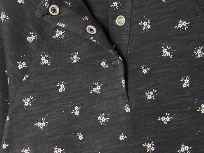 T-shirt blouse model met bloemenprint antraciet