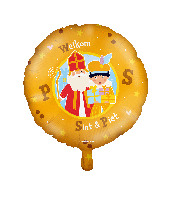 Folieballon Welkom Sint en Piet Geel