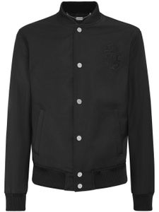 Billionaire veste bomber en laine à logo brodé - Noir