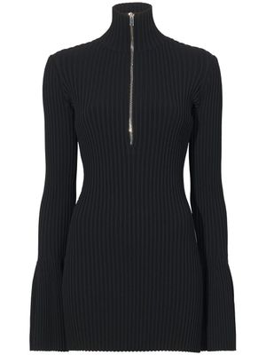 Proenza Schouler haut en maille nervurée à col zippé - Noir
