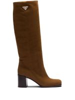 Prada bottes en cuir 65 mm - Marron