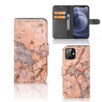 iPhone 12 | 12 Pro (6.1") Bookcase Marmer Oranje - thumbnail