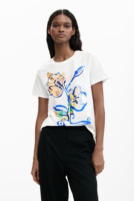 T-shirt tuin bloemen - WHITE - L