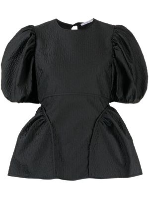 Cecilie Bahnsen blouse péplum à manches bouffantes - Noir