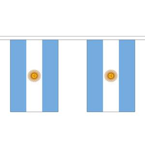 Argentinie Vlaggetjes vlaggenlijn slinger - 300 cm - polyester - binnen/buiten - versiering/feestart