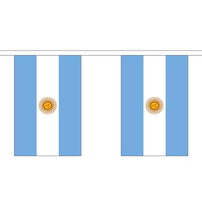 Argentinie Vlaggetjes vlaggenlijn slinger - 300 cm - polyester - binnen/buiten - versiering/feestart