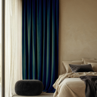 Velvet Gordijnen Verduisterend - Haken of Ringen maat: 250 x 150 cm - materiaal: Polyether - Dekbed-Discounter.nl