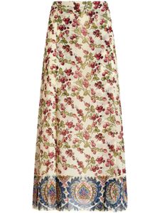 ETRO berry-print silk midi skirt - Neutrals