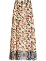 ETRO berry-print silk midi skirt - Neutrals