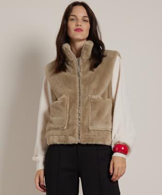 faux fur gilet met rits faux fur gilet met rits