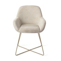 Jesper Home Kushi eetkamerstoel cross gold Ivory Ivy