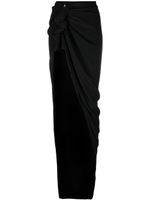Rick Owens jupe longue drapée à volants - Noir