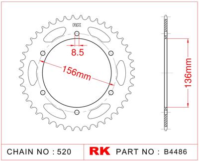 RK Chain wheel 520 46z steel silver