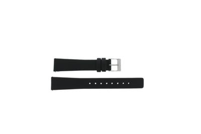 Horlogeband Skagen 691SSLS / 691SSLB Leder Zwart 17mm