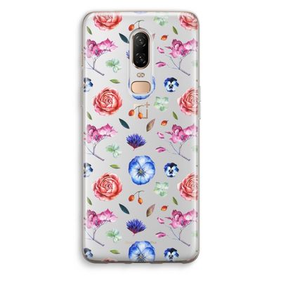 Bloemetjes: OnePlus 6 Transparant Hoesje