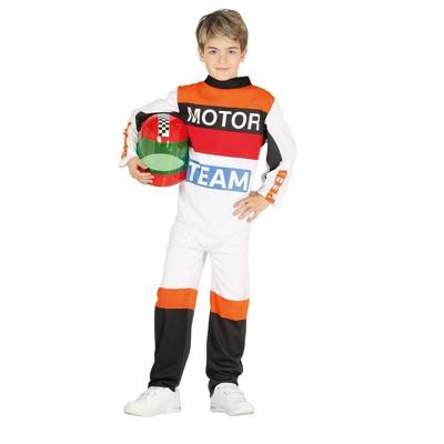 Carnaval verkleed motor kostuum - Motorcoureur - verkleedpak voor kinderen - themafeest