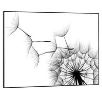 Schilderij Paardenbloem - Zwart-Wit - 70x50 cm
