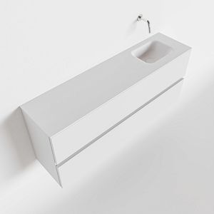 Toiletmeubel Mondiaz Ada | 120 cm | Meubelkleur Talc | Lex wastafel Talc Rechts | Zonder kraangat