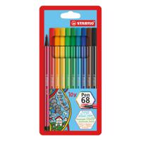 STABILO Pen 68 - premium viltstift - etui met 10 kleuren
